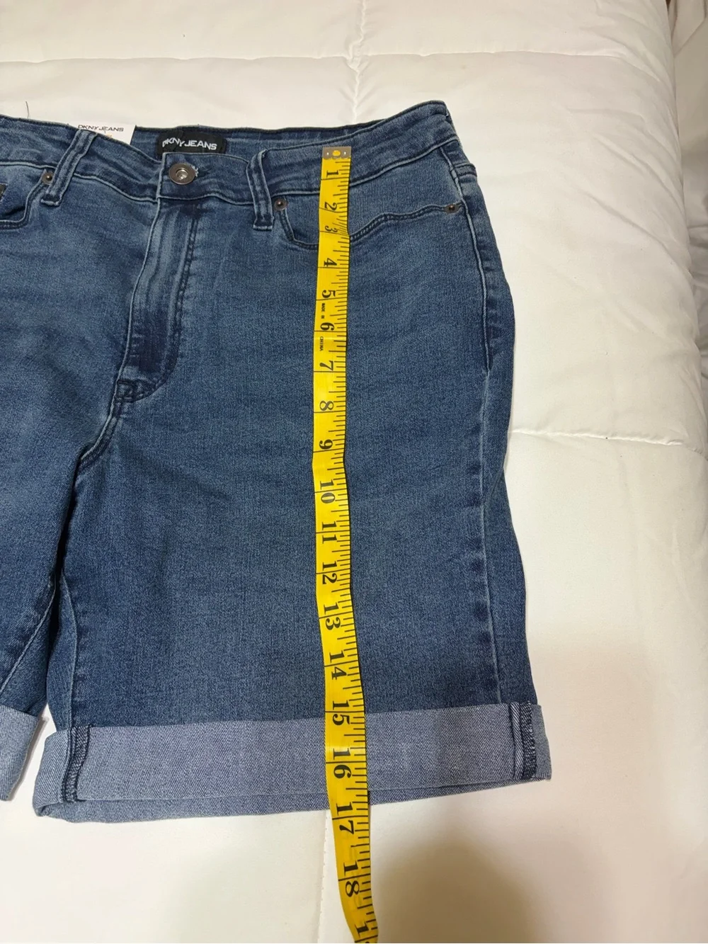 DKNY Dark Blue Rolled Cuff Denim Shorts
